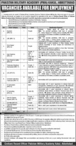 Pakistan Military Academy (PMA) Kakul Abbottabad Jobs 2026